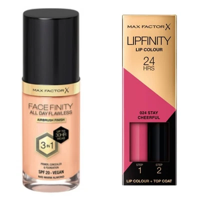 max factor facefinity All day Flawless Liquid Foundation 45 Warm Almond - Image 1 of 4