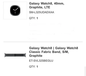 Samsung Galaxy Watch 8 Watch8 40 mm Bluetooth + LTE avec petit bracelet tissu noir NEUF - Photo 1 sur 4