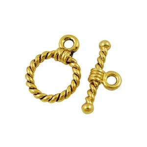 Metal Alloy Clasps & Toggles Antique Gold Round 19x20mm Pack Of 10 - Picture 1 of 1