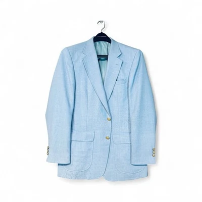 Stafford Sport Coat Men’s 42L Light Blue Blazer Gold Buttons Classic Fit - Image 1 of 4