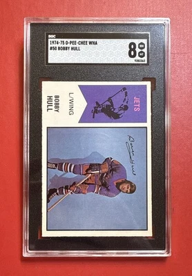 1974-75 OPC WHA #50 BOBBY HULL Graded SGC 8 NM MT Jets Blackhawks HOFer CENTERED - Image 1 of 2