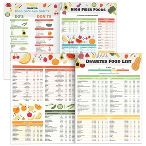 Tabella Alimentare Diabete 2 Pezzi e Pianificatore Pasti per Diabetici - Laminato 8,5" x 11,5 - Foto 1 di 6