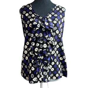 Tory Burch - Talla 6 - Blusa de seda - Sin mangas - Academia púrpura negro estampado - Imagen 1 de 6