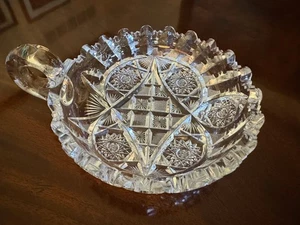Rare Vintage Libbey Glenda Cut Glass Candy Dish Saw Tooth American Brilliant - Picture 1 of 5