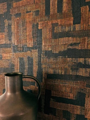 Tapete Vliestapete Schwarz Grafik Streifen Textil-Optik Mustertapete Retro - Bild 1 von 4