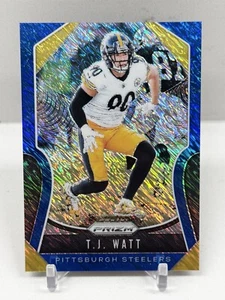 T.J. TJ WATT 2019 #'d/10 Panini Prizm FOTL Blue Shimmer Prizm #99 Steelers SP - Imagen 1 de 3