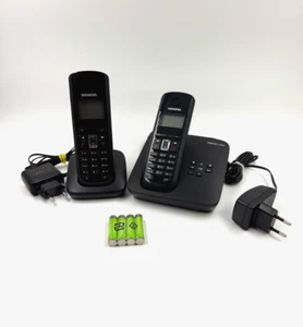 2x Gigaset A58H Telefon Handteil Anrufbeantworter A585 Ladestation Neue Akkus - Bild 1 von 9