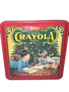Crayola Crayon Colllectors Tin Christmas 64 Crayons Ornament New 1992 - Picture 1 of 11