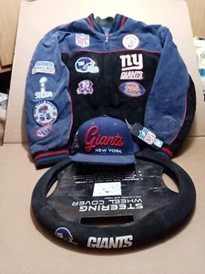Enchanted NY Giants Jacket (With 10 Patches Added) New Hat And T-Wheel Cover XL - Picture 1 of 11