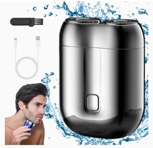 New Mini Dual-Head Electric Shaver, Unisex Mini Portable Electric Shaver Silver - Picture 1 of 8