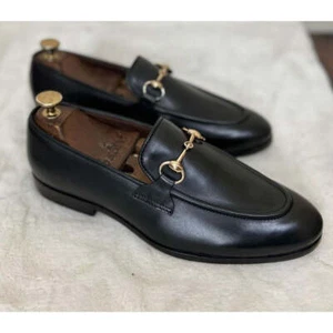 MOCASINES HORSEBIT - HEBILLA NEGRA DORADA ANTIGUOS HECHOS A MANO (Hechos a pedido) - Imagen 1 de 6