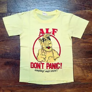 Vintage 80s Alf Don't Panic Everything's Under Control TV Show T-Shirt Boy's M - Picture 1 of 6