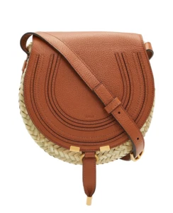 Chloé Marcie Small Raffia Saddle Bag - Picture 1 of 12