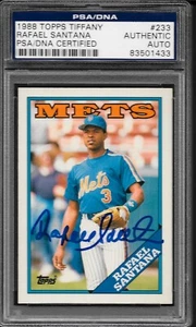 Rafael Santana Signed 1988 Topps Tiffany #233 1986 New York Mets PSA/DNA AUTO - Picture 1 of 2
