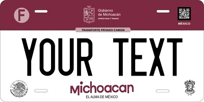 Michoacan 2022 Mexico License Plate Personalized Car Bike Motorcycle - Image 1 of 4