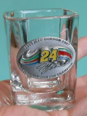 Jeff Gordon Square Pewter Emblem Shot Glass Nascar Winston Cup Champion 95-97 Cover