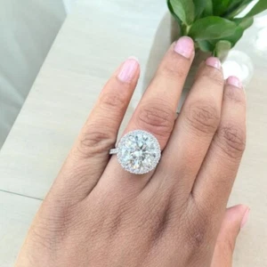 IGI 6 Ct Round Cut Lab Created Diamond Engagement Ring 14k White Gold - Picture 1 of 14