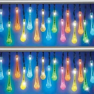 2.7m Solar Cambia de Color Gotas Lluvia Forma Exterior Jardín Patio Cadena Luces - Imagen 1 de 2