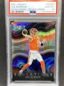 Joe Burrow 2021 Panini Select Sensations Silver Prizm # Sen25 PSA 10 - Imagen 1 de 2