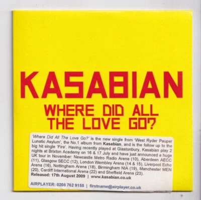(LI573) Kasabian, Where Did All The Love Go? - 2009 DJ CD - Image 1 of 2
