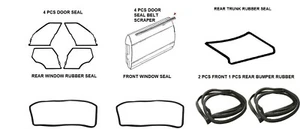 Mercedes Benz W116 Full Rubber Door Trunk Bumper Window Seals 14 PCS - Picture 1 of 1