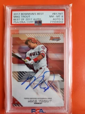 2017 BOWMANS BEST MIKE TROUT BEST OF AUTOGRAPH #B17-MT PSA 8 / 9 AUTO NM-MT - Image 1 of 4