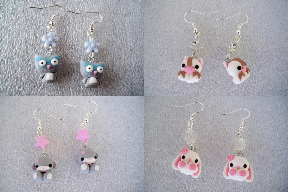 ORECCHINI IN FIMO FATTI A MANO SWEET ANIMALETTI - Immagine 1 di 1