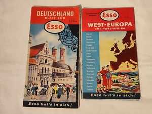 Aus einer Auflösung: 2 tolle alte Esso West-Europa & Deutschland Karten - Bild 1 von 7