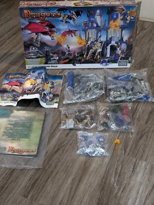 Mega Bloks Dragons Castle Attack INCOMPLETE Set With Sealed Bags  - Image 1 of 4