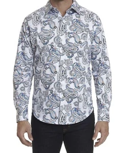 Robert Graham Atlantic Men’s Shirt S White Multicolor Paisley Print Flip Cuff - Picture 1 of 7