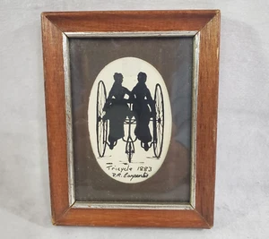 P.R. Carpenter Mini Ink Silhouette TRICYCLE 1883 British 3.5" x 4.5" ORIGINAL - Picture 1 of 3