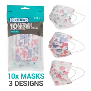 Dr. Talbot's 10er Pack Einweg Kinder Gesichtsmasken - Mädchen - Alter 6-12 - Bild 1 von 7