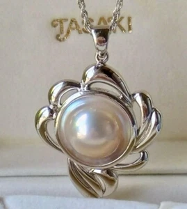 TASAKI PEARL Necklace Mabe Pearl Pendant Necklace Pearl Silver genuine box - Picture 1 of 14