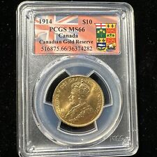 Canada Gold Reserve 1914 $10 PCGS MS66