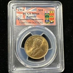 Canada Gold Reserve 1914 $10 PCGS MS66 - Picture 1 of 3