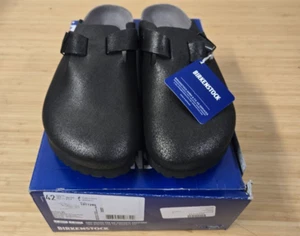 Birkenstock Boston BS Washed Metallic Antique Black Women's 11 Men's 9 - Picture 1 of 6