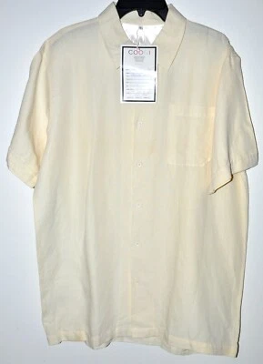 Coogi Button Front Shirt Short Sleeve Ivory Chest Pocket Sz Large NWT - Image 1 of 3