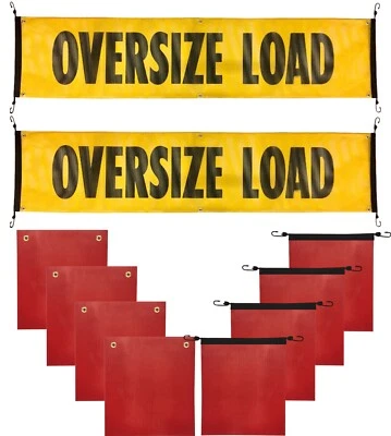 Oversize Load Sign and Red Safety Flags Kit  - Premium Heavy Duty Mesh - Image 1 of 4