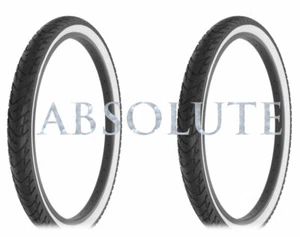 2 ALTA BICYCLE WIRE BEAD CRUISER TIRES 26 x 2.125 WHITEWALL BEACHBUM SLICK TREAD - Picture 1 of 2