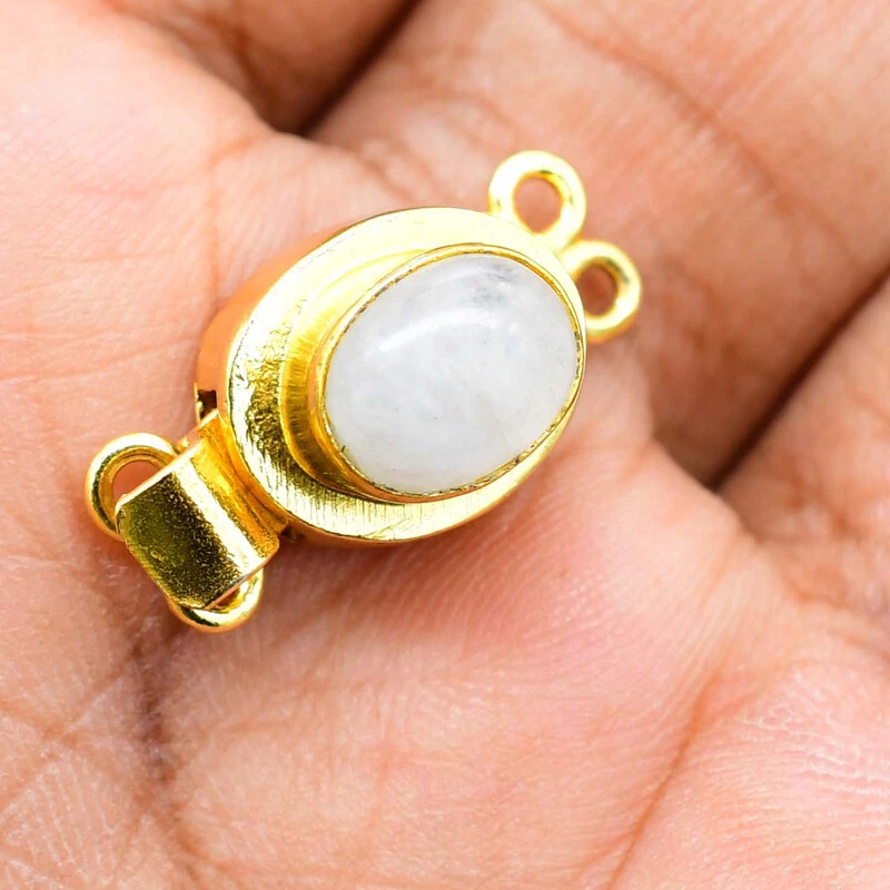 2 Pcs Moonstone Box Clasp Two Strand 18k Gold Plated - Image 1 of 1