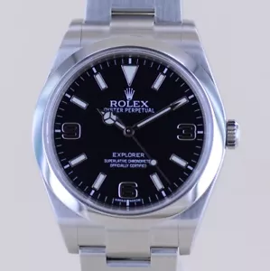 Rolex Uhr Explorer I 39mm 214270 black dial MK1 Oysterband Stahl 2016 Full-Set - Bild 1 von 15