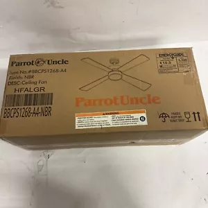 Parrot Uncle BBCPS1268-A4 Bucholz 52" 4-Blade LED Chrome Ceiling Fan w Light NEW - Picture 1 of 3