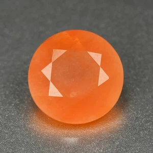 1.28 Ct IF Elegant Round Cut 8.1 MM 100% Natural Orange Red Mexico Fire Opal - Picture 1 of 5