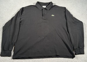 Polo Lacoste uomo XL 6 nera manica lunga piqué ricamata logo coccodrillo toppa - Foto 1 di 10
