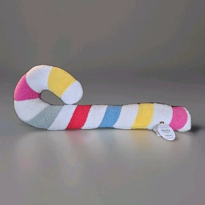 全新 Martha Stewart 糖果甘蔗 彩虹 夏尔巴糖果 粉彩 圣诞枕头 — 第 1/4 张图片