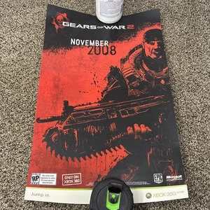 Gears of War 2 Xbox 360 Promo Lancio Poster in rilievo 17x11 2008 Microsoft Raro - Foto 1 di 8