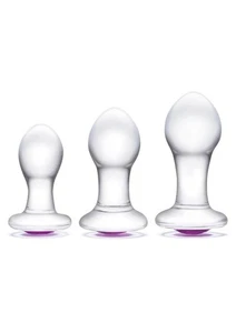Gläser 3 Stück Bling Bling mundgeblasen Glas Anal Training Kit - Bild 1 von 5