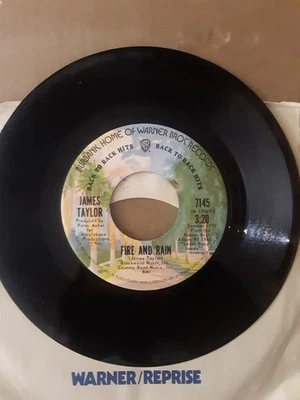 JAMES TAYLOR:FIRE AND RAIN/COUNTRY ROAD.  W.B. 7 inch 45 rpm Mint Condition. - Image 1 of 2