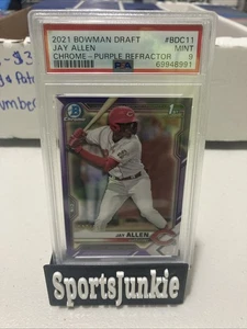 2021 Bowman Chrome Draft JAY ALLEN 1st Purple Refractor #/250 PSA 9 REDS - Picture 1 of 4