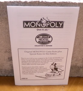 LIBRO DE REGLAS MONOPOLY NASCAR NEXTEL CUP SERIES EXCLUSIVO EDICIÓN COLECCIONISTA - Imagen 1 de 2